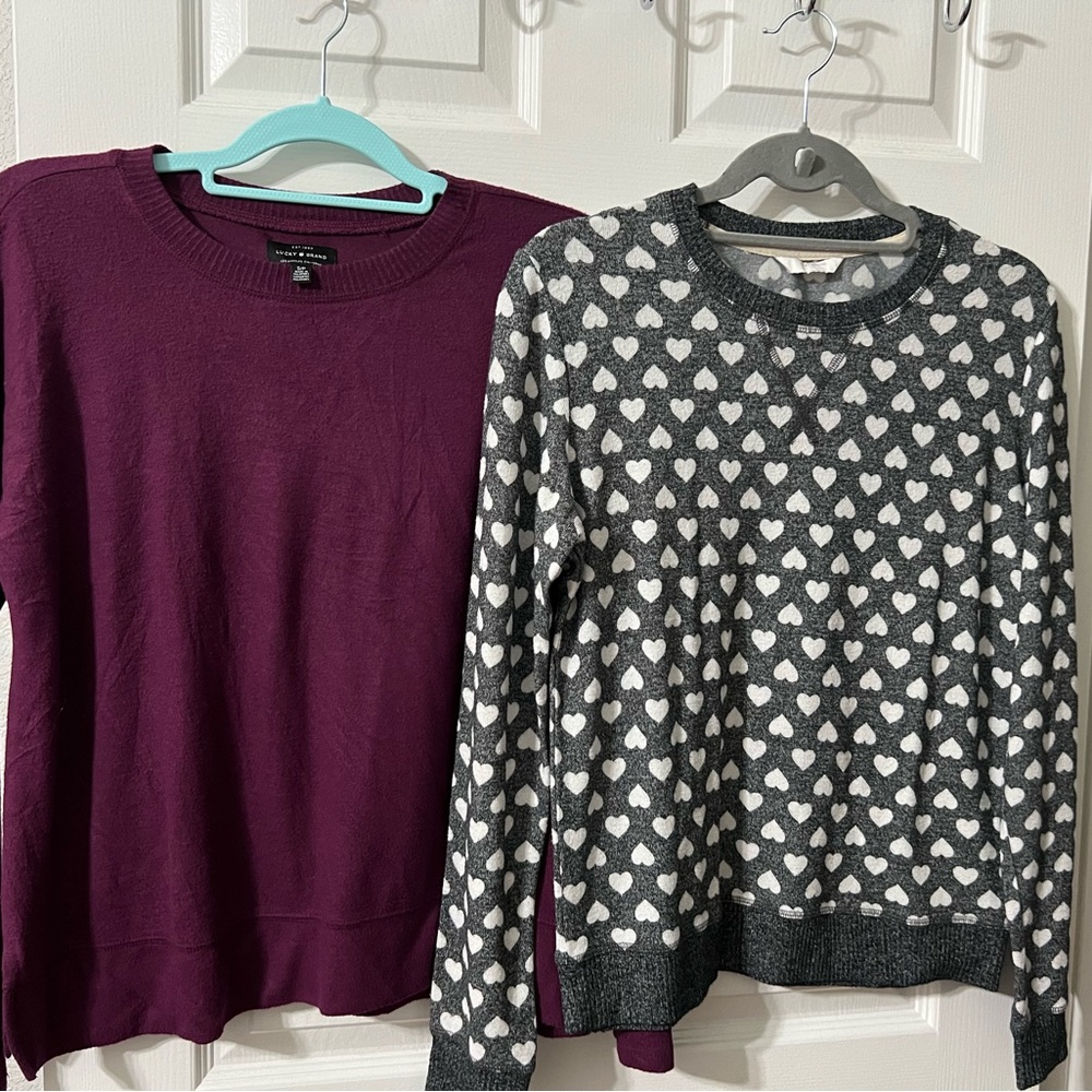 Lot of Two Lucky Brand Sweaters - Size Small & Petite Small